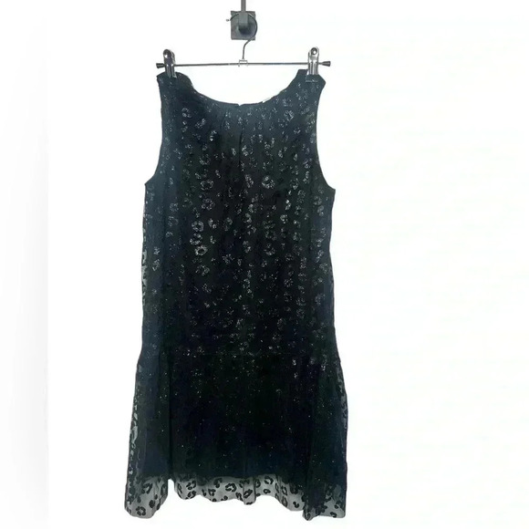 Zara Other - ZARA GIRLS BLACK LEOPARD GLITTER DRESS. SIZE 13/14